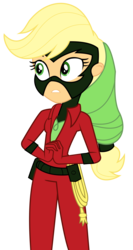 Size: 1670x3137 | Tagged: safe, artist:lifes-remedy, applejack, mistress marevelous, equestria girls, equestria girls specials, g4, my little pony equestria girls: movie magic, clothes, cosplay, costume, female, power ponies, simple background, solo, transparent background, vector