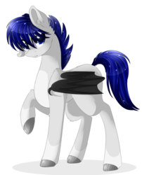 Size: 1024x1266 | Tagged: safe, artist:php146, oc, oc only, oc:kurai chinmoku, bat pony, pony, bat pony oc, colored hooves, eye clipping through hair, male, raised hoof, simple background, solo, stallion, transparent background