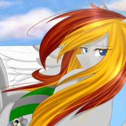 Size: 2000x2000 | Tagged: safe, artist:cupofvanillatea, oc, oc only, oc:lightning hawk, pegasus, pony, female, high res, mare, solo