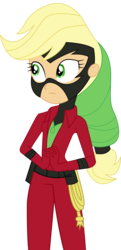 Size: 3880x7999 | Tagged: safe, artist:paganmuffin, applejack, mistress marevelous, equestria girls, equestria girls specials, g4, my little pony equestria girls: movie magic, absurd resolution, clothes, costume, female, mask, power ponies, simple background, solo, superhero, transparent background, vector