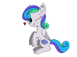 Size: 3413x2560 | Tagged: safe, artist:dranoellexa, artist:lunar froxy, oc, oc only, oc:spectral bolt, pegasus, pony, female, freckles, heart, high res, mare, phone drawing, simple background, solo, white background