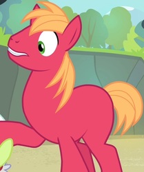 Size: 576x689 | Tagged: safe, edit, edited screencap, screencap, big macintosh, earth pony, pony, g4, leap of faith, accessory-less edit, cropped, cute, macabetes, male, missing accessory, missing cutie mark, missing freckles, red, solo, stallion