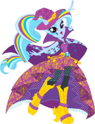 Size: 465x606 | Tagged: safe, artist:ra1nb0wk1tty, artist:selenaede, trixie, equestria girls, g4, my little pony equestria girls: rainbow rocks, boots, cape, clothes, female, ponied up, simple background, solo, white background