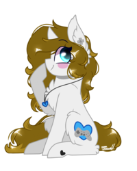 Size: 1798x2253 | Tagged: safe, artist:cloud-drawings, oc, oc only, oc:gamerbeats, earth pony, pony, chibi, female, mare, simple background, sitting, solo, transparent background