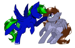 Size: 2561x1648 | Tagged: safe, artist:cloud-drawings, oc, oc only, oc:circuit breaker, oc:dinkie shy, pegasus, pony, boop, chibi, male, simple background, stallion, transparent background