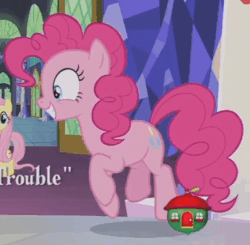 Size: 413x405 | Tagged: safe, screencap, pinkie pie, earth pony, pony, g4, not asking for trouble, animated, cropped, female, gif, loop, trotting, trotting in place