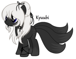 Size: 1253x975 | Tagged: safe, artist:kyuubi, artist:ohhoneybell, oc, oc only, earth pony, fox, fox pony, hybrid, kitsune, kitsune pony, original species, pony, female, mare, simple background, solo, transparent background