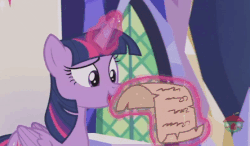 Size: 556x325 | Tagged: safe, screencap, pinkie pie, twilight sparkle, alicorn, pony, g4, not asking for trouble, animated, female, gif, twilight sparkle (alicorn), twilight's castle
