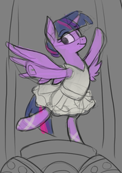 Size: 684x968 | Tagged: safe, artist:redchetgreen, twilight sparkle, alicorn, pony, a royal problem, g4, ballerina, clothes, colored sketch, female, mare, smiling, solo, tutu, twilarina, twilight sparkle (alicorn)