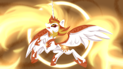 Size: 3309x1861 | Tagged: safe, artist:lixthefork, daybreaker, alicorn, pony, a royal problem, g4, female, flying, solo