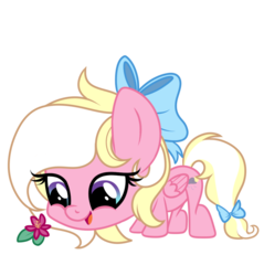 Size: 873x915 | Tagged: safe, artist:lupulrafinat, oc, oc only, oc:bay breeze, pony, bow, flower, hair bow, simple background, solo, tail bow, transparent background