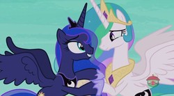 Size: 1200x661 | Tagged: safe, screencap, princess celestia, princess luna, alicorn, pony, a royal problem, g4, crying, female, holding hooves, looking at each other, mare, royal sisters