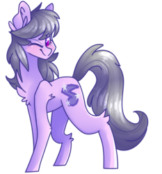 Size: 721x773 | Tagged: safe, artist:erinartista, oc, oc only, oc:sweet tune, earth pony, pony, chest fluff, female, mare, one eye closed, simple background, solo, transparent background, wink