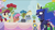 Size: 1600x908 | Tagged: safe, screencap, hilly hooffield, princess luna, alicorn, earth pony, pony, a royal problem, g4, blue ribbon, female, flower, hooffield family, magic, mare, rose, swapped cutie marks, telekinesis, unnamed character, unnamed pony