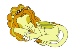 Size: 1918x1349 | Tagged: safe, artist:linedraweer, adagio dazzle, kirin, g4, commission, female, simple background, sleeping, solo, species swap, transparent background, vector