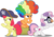 Size: 11182x7793 | Tagged: safe, artist:jhayarr23, apple bloom, scootaloo, sweetie belle, earth pony, pony, g4, hard to say anything, absurd resolution, afro, agent rainbow head, bipedal, cutie mark crusaders, female, filly, glasses, hat, pirate hat, rearing, shimmering spectacles, simple background, sitting, spyrate, the cmc's cutie marks, transparent background, trio, trio female, underhoof, vector, wig