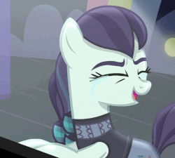 Size: 750x675 | Tagged: safe, screencap, coloratura, earth pony, pony, g4, season 5, the mane attraction, animated, bipedal, cropped, crying, eyes closed, female, gif, mare, musical instrument, piano, rara, singing, solo, tears of joy, the magic inside