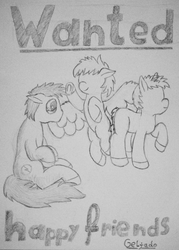 Size: 1974x2754 | Tagged: safe, artist:geljado, oc, oc only, oc:broken symmetry, pony, sad, traditional art, wanted