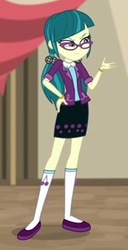 Size: 249x487 | Tagged: safe, screencap, juniper montage, equestria girls, equestria girls specials, g4, my little pony equestria girls: movie magic, clothes, cropped, female, flats, glasses, kneesocks, shoes, skirt, socks, solo