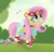 Size: 3104x3000 | Tagged: safe, artist:donnyku, artist:eagle1division, fluttershy, bird, pegasus, pony, g4, clothes, cute, dress, female, flower, flower in hair, forest, grass, high res, mare, outdoors, raised hoof, raised leg, shyabetes, solo, transitional skies, twilight (astronomy), vector