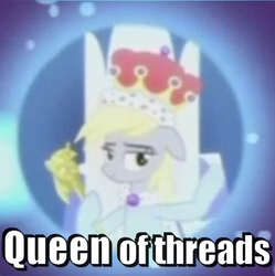 Size: 479x480 | Tagged: safe, edit, edited screencap, screencap, derpy hooves, pegasus, pony, a royal problem, g4, cropped, female, image macro, mare, meme, scepter, solo, twilight scepter, underp
