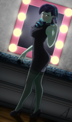 Size: 1600x2700 | Tagged: safe, artist:acesrockz, coloratura, human, equestria girls, g4, backstage pass, breasts, busty coloratura, clothes, dress, female, high heels, looking at you, rara, solo, stupid sexy coloratura