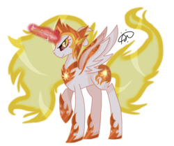 Size: 1034x865 | Tagged: safe, artist:gallantserver, daybreaker, alicorn, pony, a royal problem, g4, concave belly, female, looking at you, magic, raised hoof, simple background, solo, transparent background
