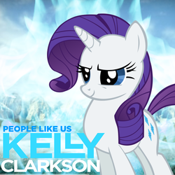 Size: 800x800 | Tagged: safe, artist:penguinsn1fan, artist:spaceponies, rarity, pony, g4, cover, female, kelly clarkson, parody, solo