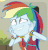 Size: 722x756 | Tagged: safe, screencap, rainbow dash, equestria girls, equestria girls specials, g4, my little pony equestria girls: movie magic, animated, cropped, faic, female, gif, lip bite, loop, perfect loop, rainbow dash is best facemaker, solo