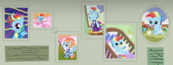 Size: 2900x1090 | Tagged: safe, screencap, rainbow dash, windy whistles, pony, g4, parental glideance, baby dash, female, filly, filly rainbow dash, laser, photo, younger