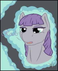 Size: 624x768 | Tagged: safe, artist:parallel black, derpibooru exclusive, maud pie, earth pony, pony, g4, bust, dialogue, digital, female, ms paint, pixelated, portrait, solo