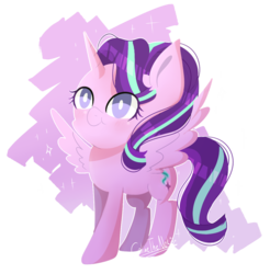 Size: 1087x1105 | Tagged: safe, artist:colinetheneko, starlight glimmer, alicorn, pony, g4, alicornified, chibi, female, race swap, simple background, solo, starlicorn, transparent background