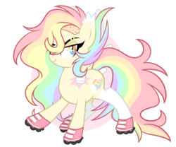 Size: 1200x1000 | Tagged: safe, artist:dreamyeevee, oc, oc only, oc:rainbow rush, pony, roller skates, simple background, solo, transparent background