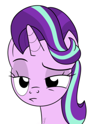 Size: 1024x1357 | Tagged: safe, artist:intronium, starlight glimmer, pony, unicorn, g4, female, lidded eyes, raised eyebrow, simple background, solo, transparent background, unsure