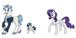 Size: 3600x1800 | Tagged: safe, artist:pampoke, fancypants, rarity, oc, oc:rosalie, pony, unicorn, g4, bow, clothes, female, filly, male, mare, offspring, parent:fancypants, parent:rarity, parents:raripants, ship:raripants, shipping, simple background, straight, sweater, transparent background, turtleneck