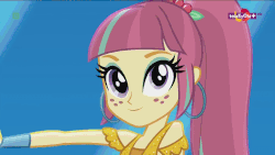Size: 1280x720 | Tagged: safe, screencap, sour sweet, equestria girls, equestria girls specials, g4, my little pony equestria girls: dance magic, animated, cute, female, gif, one eye closed, solo, wink