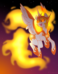 Size: 2000x2556 | Tagged: safe, artist:trickate, daybreaker, alicorn, pony, a royal problem, g4, female, flying, high res, mare, night, open mouth, solo