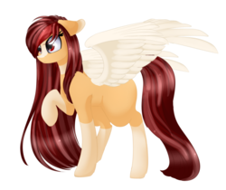 Size: 1024x860 | Tagged: safe, artist:php146, oc, oc only, oc:yeri, pegasus, pony, colored wings, female, mare, raised hoof, simple background, solo, transparent background