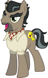 Size: 357x567 | Tagged: safe, artist:cloudy glow, doctor caballeron, earth pony, pony, g4, stranger than fan fiction, .svg available, clothes, male, simple background, smiling, solo, stallion, svg, transparent background, vector