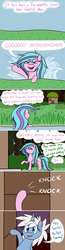 Size: 1280x4960 | Tagged: safe, artist:hummingway, oc, oc only, oc:cerulean mist, oc:swirly shells, pony, unicorn, ask-humming-way, comic, dialogue, duo, female, high res, mare, music notes, speech bubble, tumblr, tumblr comic