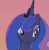 Size: 376x382 | Tagged: safe, screencap, princess luna, pony, a royal problem, g4, animated, blinking, cropped, cute, female, gif, lunabetes, smiling, solo