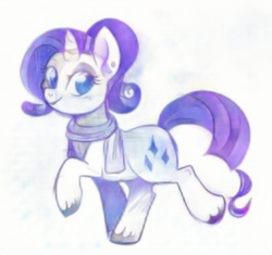 Size: 544x512 | Tagged: safe, artist:lulubell, rarity, pony, g4, clothes, female, paintschainer, scarf, solo