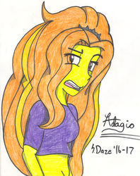 Size: 1962x2482 | Tagged: safe, artist:sapphire42, adagio dazzle, equestria girls, g4, my little pony equestria girls: rainbow rocks, female, simple background, solo, traditional art