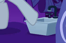 Size: 600x395 | Tagged: safe, screencap, rarity, pony, g4, suited for success, cropped, female, kitchen sink, legs, mare, pictures of legs, solo