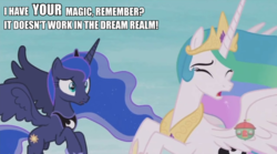 Size: 1148x638 | Tagged: safe, edit, edited screencap, screencap, princess celestia, princess luna, pony, a royal problem, g4, my little pony: friendship is magic, fridge logic