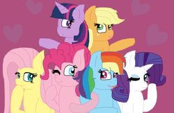 Size: 1024x667 | Tagged: safe, artist:cottoncloudyfilly, applejack, fluttershy, pinkie pie, rainbow dash, rarity, twilight sparkle, alicorn, pony, all bottled up, g4, best friends until the end of time, mane six, scene interpretation, twilight sparkle (alicorn)