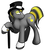 Size: 600x669 | Tagged: safe, artist:puppet-runo, oc, oc only, pony, cane, commission, hat, simple background, solo, top hat, white background