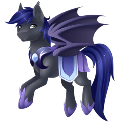 Size: 2415x2398 | Tagged: safe, artist:scarlet-spectrum, oc, oc only, oc:rook, bat pony, pony, armor, bat pony oc, commission, high res, male, night guard, simple background, solo, stallion, transparent background