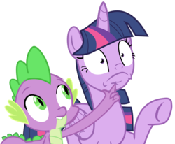 Size: 2423x2000 | Tagged: safe, artist:frownfactory, spike, twilight sparkle, alicorn, dragon, pony, a royal problem, g4, female, high res, male, simple background, transparent background, twilight sparkle (alicorn), vector