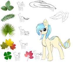 Size: 3000x2520 | Tagged: safe, artist:php146, oc, oc only, original species, pony, female, high res, leaf, leaf pony, mare, reference sheet, simple background, solo, white background